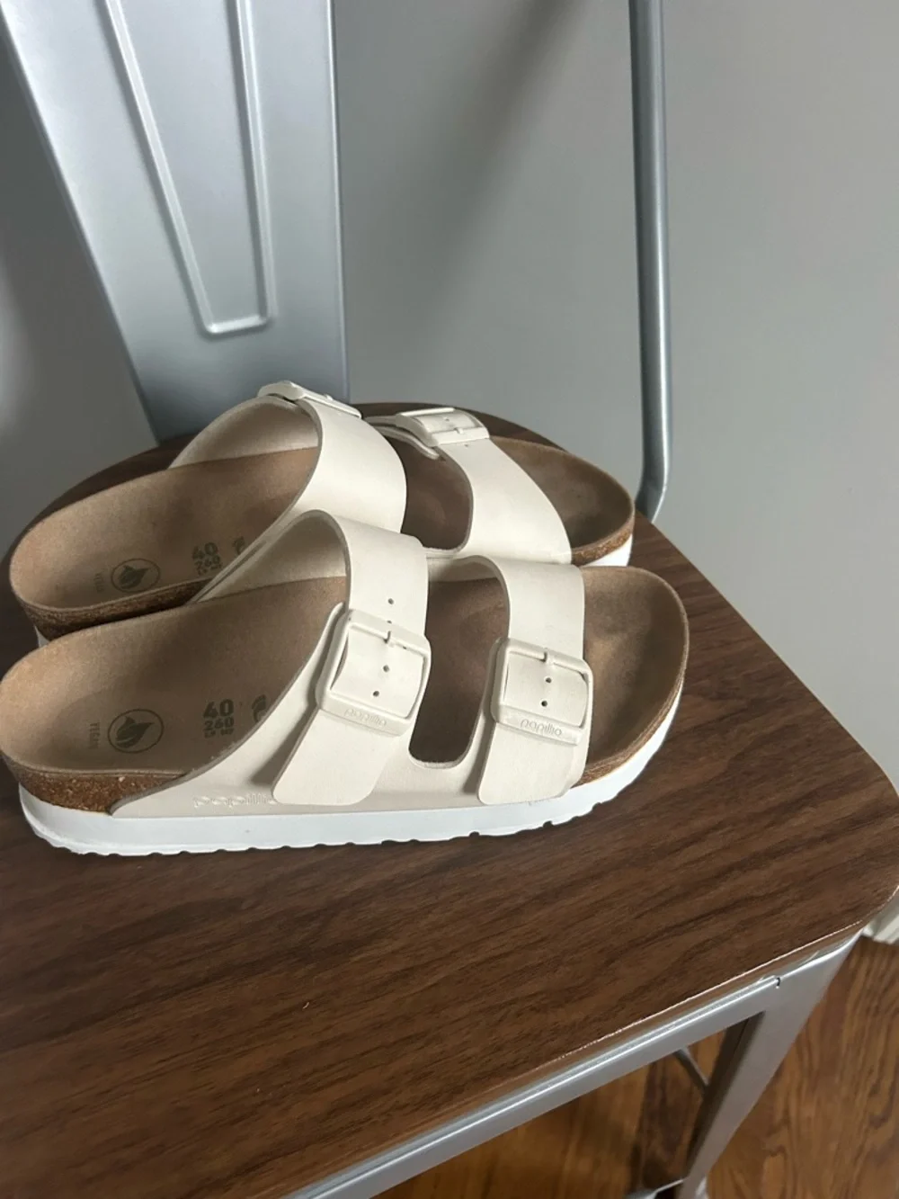 Birkenstock White Arizona Double Strap Sandals platform - Picture 2 of 5